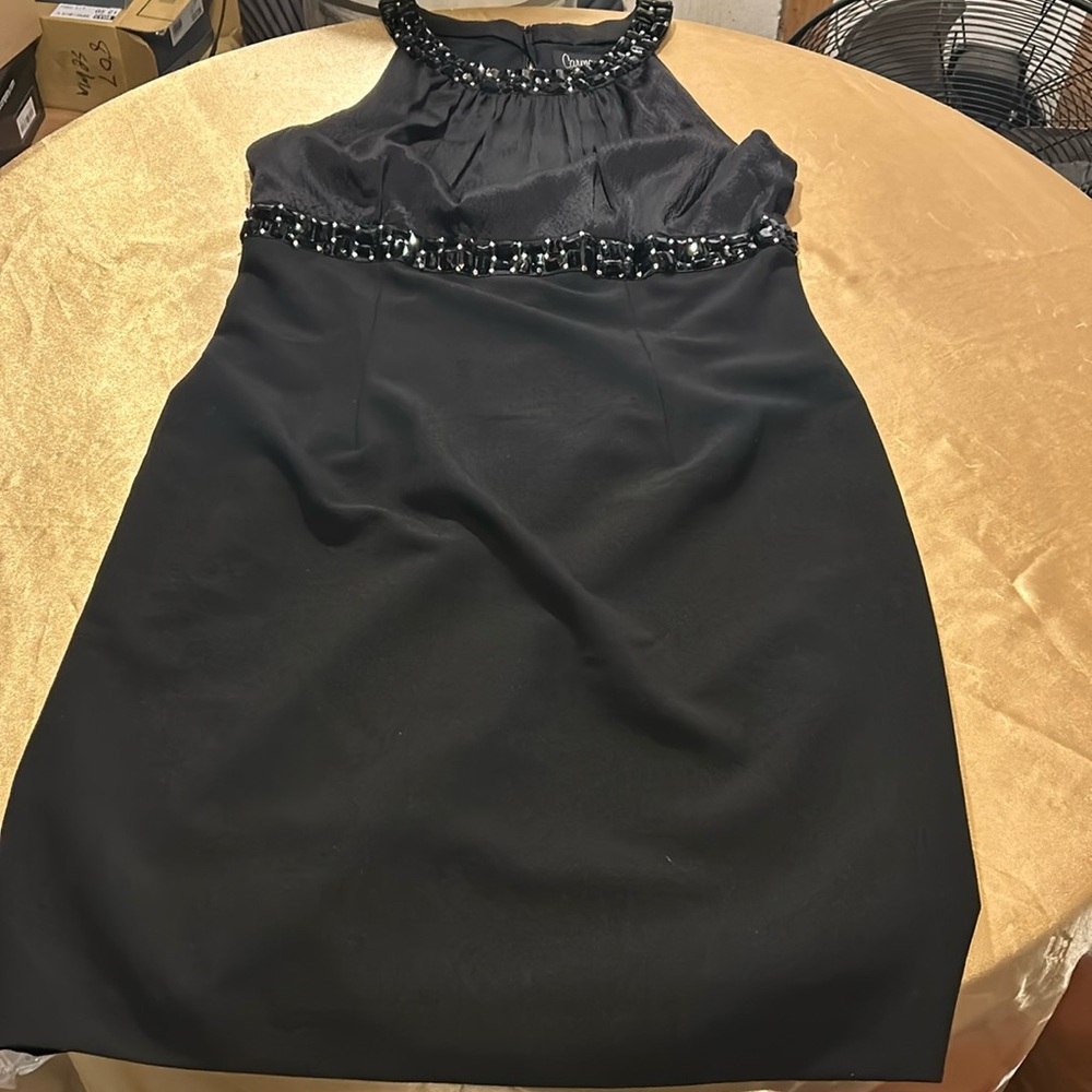 NWOT CARMEN MARC VALVO SILK BLACK DRESS 10